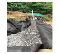 FOELANNE Membrana per Il Controllo delle Erbacce, Barriera Nera Non Tessuta permeabile all'Acqua da 7 Once, Dimensioni Multiple for l'abbellimento(1.5mx20m/4.9ftx65.6ft)