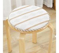 FOELANNE poltrone della sedia da pranzo, Cuscini for sedia rotondi in cotone e lino con lacci multicolore diametro 30-50 cm(Q,Diameter:40cm(16inch))