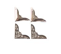 FOELANNE Protezione Angoli retrò, Angoli for Libri in Metallo Multicolore da 20 Pezzi for Scrapbooking 30x30mm(Silver)