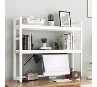 FOELANNE Scaffale da scrivania Hutch Libreria, Supporto for stampante da scrivania regolabile for organizzazione di scaffali a 2 livelli, dimensioni multiple multicolori(D,135x24x90cm)