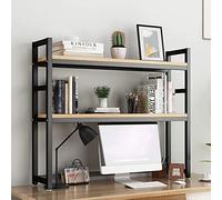 FOELANNE Scaffale da scrivania Hutch Libreria, Supporto for stampante da scrivania regolabile for organizzazione di scaffali a 2 livelli, dimensioni multiple multicolori(A,115x24x90cm)