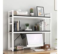 FOELANNE Scaffale da scrivania Hutch Libreria, Supporto for stampante da scrivania regolabile for organizzazione di scaffali a 2 livelli, dimensioni multiple multicolori(H,115x24x90cm)