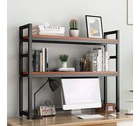 FOELANNE Scaffale da scrivania Hutch Libreria, Supporto for stampante da scrivania regolabile for organizzazione di scaffali a 2 livelli, dimensioni multiple multicolori(B,95x24x90cm)