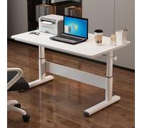 FOELANNE scrivania in piedi, Scrivania for computer con altezza regolabile manualmente, scrivania ergonomica sit-stand, 80/100/120/140 cm x 60 cm, altezza 60-86 cm(White,80cm)