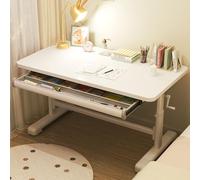 FOELANNE scrivania in piedi, Scrivania for computer regolabile in altezza con manovella 80/100/120x60x75 cm, scrivania regolabile in altezza con intervallo 66-80 cm(White (With Drawer),120cm)