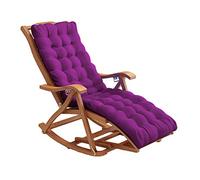 FOELANNE Sdraio pieghevole in bambù, Reclinabile pieghevole in bambù a 5 posizioni a forma di S con poggiapiedi esteso for massaggio ai piedi Viola