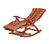 FOELANNE Sdraio pieghevole in bambù, Sedia a dondolo da giardino pieghevole in bambù regolabile con cuscino poggiatesta massaggio ai piedi marrone