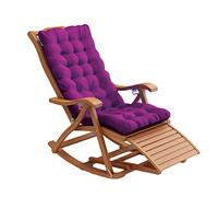 FOELANNE Sdraio pieghevole in bambù, Sedia a dondolo regolabile a 5 vie in bambù viola a forma di S pieghevole con cuscino massaggiatore for piedi da esterno