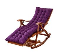 FOELANNE Sdraio pieghevole in bambù, Sedia a dondolo regolabile pieghevole in bambù con cuscino e massaggio ai piedi 380 libbre Viola