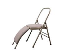 FOELANNE Sedia da scrivania pieghevole e portatile, Bold Yoga Chair Sgabello pieghevole verticale Grigio chiaro, Nero 81x41x102 cm(Light Grey)