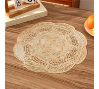 FOELANNE un pasto d'oro, Tovagliette da pranzo rotonde 6 pezzi in PVC con motivo floreale 38x38 cm multicolore(Gold)