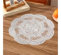 FOELANNE un pasto d'oro, Tovagliette da pranzo rotonde 6 pezzi in PVC con motivo floreale 38x38 cm multicolore(Silver)