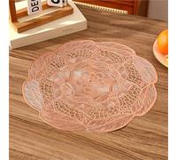 FOELANNE un pasto d'oro, Tovagliette da pranzo rotonde 6 pezzi in PVC con motivo floreale 38x38 cm multicolore(Rose Gold)