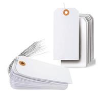 Foemey 125 etichette da appendere con occhiello e filo rinforzati, cartone metallico pre-attaccato per etichettatura prezzo 4 3/4 x 2 3/8 pollici