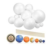 Foemey PlanetModel Crafts - Kit per progetti di sistema solare, 14 sfere di polistirolo di dimensioni miste, per progetti scientifici scolastici
