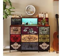 FOERPL Comò per Camera da Adulti, Comò con Cassetti e Specchio con LED e Organizzatore per Biancheria, Mobile Bohémien per Toeletta, Mobile con Cassetti, Mobile per Soggiorno e Organizzatore per