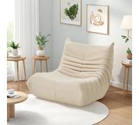 FOERPL Divano Pigro Adulto, Lazy Divano Individuale Divano Pavimento Pigro Tessuto Morbido in Lana di agnello Sedia da Lettura Confortevole Riscaldatore 1 Posto Divano per Casa Camera Ufficio (Beige)
