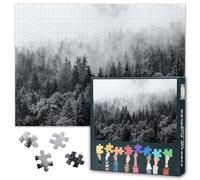 Foerst Puzzle per adulti 1000 pezzi, puzzle in bianco e nero (70 x 50 cm), foresta di nebbia puzzle impegnativi per adulti, gioco di famiglia per uomini e donne (decorazione per la casa)