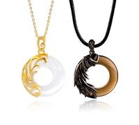 FOESSD Coppia di collane per lui e lei, con angelo e diavolo, gioielli per festa della mamma, festa della mamma, regalo per uomini, donne, marito, moglie, fidanzato, fidanzata, Pietra, Non pietra