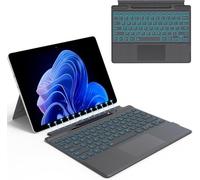 Foeytaody Tastiera magnetica wireless Bluetooth per Microsoft Surface Pro 11/10/9/8/X, con touchpad Palm Rejection, batteria ricaricabile, retroilluminazione a 7 colori, portapenne per Surface Pro da