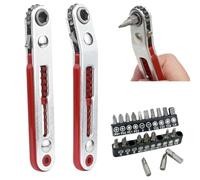 FOGARI 2 mini chiavi magnetiche a cricchetto, 1/4 di pollice micro cacciavite - Set di cacciaviti con 20 bit, mini cacciavite a cricchetto, cacciavite a testa quadrata, gadget magnetici, auto e altri