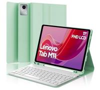 FOGARI Custodia per tastiera Lenovo Tab M11 11 pollici 2024, tastiera tedesca QWERTZ con Bluetooth magnetico rimovibile per Lenovo Tab M11 (TB330FU / TB330XU), verde chiaro