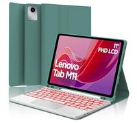 FOGARI Custodia per tastiera Lenovo Tab M11 2024, Multi Touch Trackpad, 7 colori di illuminazione, custodia tastiera con magnete Bluetooth rimovibile per Lenovo Tab M11 (TB330FU / TB330XU), verde
