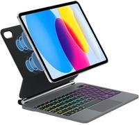 FOGARI Custodia per tastiera per iPad di 10° generazione 2022 10,9 pollici/11° generazione A16 2025 11 pollici, Multi Touch Trackpad, QWERTZ Germania, supporto magnetico Magic Type, nero