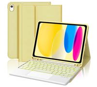 FOGARI Custodia Tastiera con Trackpad Italiana per iPad 10 Generazione 10.9" 2022, Compatibile con iPad 11" (A16 2025), Tastiera Retroilluminata Bluetooth Portatile Magnetica Staccabile, Giallo