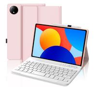FOGARI Custodia tastiera per Xiaomi Redmi Pad SE 8.7 pollici 2024, layout QWERTZ tedesco, custodia tastiera con magnetico rimovibile Bluetooth per Xiaomi Redmi Pad SE 8.7" 2024, rosa