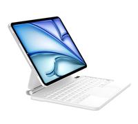 FOGARI Magic Keyboard per iPad Air 11" M2/M3/M4 2024/2025/2026 | Tastiera Bluetooth con trackpad per iPad Air 11" M2/M3/M4 2024/2025/2026, tastiera con touchpad, bianca