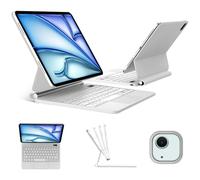 FOGARI Magic Keyboard per iPad Air 11" M2/M3/M4 2024/2025/2026 | Tastiera Bluetooth con trackpad per iPad Air 11" M2/M3/M4 2024/2025/2026, tastiera con touchpad, bianca