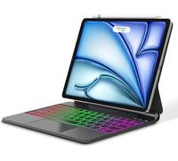 FOGARI Magic Keyboard per iPad Air 11 pollici, M4 2026/M3 2025/M2 2024 con trackpad, illuminazione a 7 colori, tastiera Bluetooth, QWERTZ tedesca per iPad Pro 11 pollici, 4th /3th /2th/1th Gen, nero