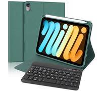 FOGARI Tastiera Coperchio Bluetooth per iPad Mini 7 Generazione 8.3" 2024 - Con Slot a Penna, Italiano QWERTY Tastiera Ergonomica Portatile Magnetica Staccabile per iPad Mini 6a/7a 8.3", Verde Scuro