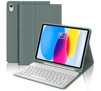 FOGARI Tastiera Custodia per iPad di 10ª generazione 2022 10.9 pollici/11ª generazione A16 2025 11 pollici, QWERTZ tastiera magnetica tedesca rimovibile per iPad 11/10° Gen, verde scuro