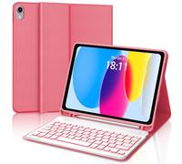 FOGARI Tastiera Magnetica per iPad 10 Generazione 10.9“ 2022, Custodia con iPad 10a Generazione 2022, QWERTY Italiano Keyboard Bluetooth Staccabile per iPad 10.9", Rosso Begonia