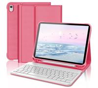 FOGARI Tastiera per iPad 10/11a generazione 2022/2025, tastiera AZERTY senza fili Bluetooth, custodia con portamatite per iPad 10° gen/A16 (10.9''/11'') - Rosso