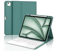 FOGARI Tastiera per iPad Air 13" M2/M3/M4 2024/2025/2026 con touchpad | Custodia con tastiera spagnola Ñ per iPad Air 13 pollici M2/M3/M4 2024/2025/2026 Bluetooth con trackpad, verde scuro