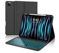 FOGARI Tastiera per iPad Pro 12.9(6°, 5°, 4°, 3° genere), AZERTY francese Retroilluminazione 7 colori Tastiera per iPad Pro 12.9 (2022-2018), Nero