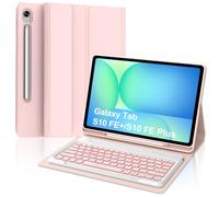 FOGARI Tastiera per Samsung Galaxy Tab S10 FE+/S10 FE Plus 13.1" 2025, custodia per Galaxy Tab S10 FE Plus con spagnolo Ñ tastiera retroilluminata Bluetooth per tablet Samsung S10 FE+ 13.1" 2025, rosa
