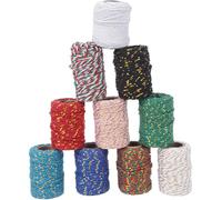 FOGAWA 10 filati macramè, 2 mm x 20 m, filo di cotone con filo dorato, filo di cotone macramè, per fai da te, decorazione da parete, decorazione boho