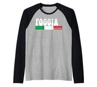 FOGGIA City Italia Vintage Bandiera Italia per Gli Amanti dei Viaggi Maglia con Maniche Raglan