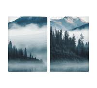 Foggy Mountains - Custodia per passaporto da viaggio, con scomparti per carte di credito e carta d'imbarco, per documenti d'identità e famiglia (20 x 13 cm)