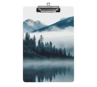 Foggy Mountains - Tavoletta portablocco in acrilico con clip in acrilico, 31,8 x 21,6 cm, formato A4, per aule, insegnanti, forniture per ufficio