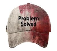 FOGIMEIGB I'm FINE Bloody Baseball Caps Problem Solved Cappelli Casual Estate Cappello Moda Snapback Cap, R220696A24, Taglia unica