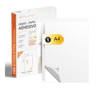 Fogli A4 di Etichette Adesive Bianche, Crea i tuoi Adesivi Personalizzati per qualsiasi Superficie, Carta A4 Adesiva Sicura, Etichetta Adesiva per Stampare - Ofituria (1 per foglio, 100 fogli)