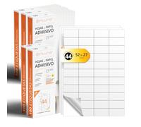 Fogli A4 di Etichette Adesive Bianche, Crea i tuoi Adesivi Personalizzati per qualsiasi Superficie, Carta A4 Adesiva Sicura, Etichetta Adesiva per Stampare - Ofituria (44 per foglio, 500 fogli)
