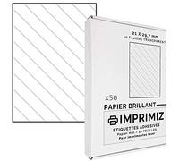 Fogli adesivi trasparenti / etichette - 210 x 297 mm - 50 fogli A4 (1 etichetta trasparente adesiva per foglio) - per stampanti laser