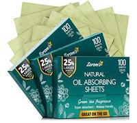 Carta da tè verde naturale per pelli grasse - 25% fogli più grandi (11,9 x 7,6 cm) - 300 fogli di carta per il viso - Trucco amichevole - Facile erogazione