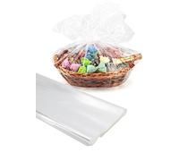 Fogli Cellophane Trasparenti per Confezioni 100x130 cm, 25 pz, carta trasparente per cesti regalo